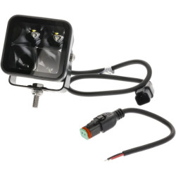 Netiesioginio apšvietimo LED darbo žibintas, 40 W, 4800 lm, kvadratinis, 12/24 V, baltas, 81 x 82,5 x 67,5 mm „Deutsch“ kištukas