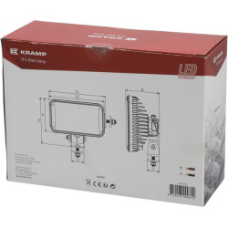 LED darbo žibintas, 60 W, 5600 lm, stačiakampis, 9–36 V, 150 x 90 x 88 mm, neakinantis prožektorius, Kramp LA10520