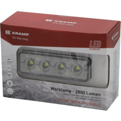Darbo žibintas LED, 24W, 2800lm, stačiakampis, 9-36V, 130x42x42mm, prožektorius, Kramp LA10526