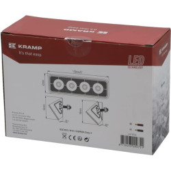 Darbo žibintas LED, 24W, 2800lm, stačiakampis, 9-36V, 130x42x42mm, prožektorius, Kramp LA10526