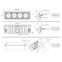 Darbo žibintas LED, 24W, 2800lm, stačiakampis, 9-36V, 130x42x42mm, prožektorius, Kramp LA10526