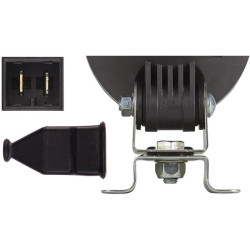 Halogeninis darbo žibintas, 55/70 W, apvalus, 12/24 V, skaidrus, korpusas: pilkas, 110 x 103 x 170 mm AMP kištukas, Hella 1GM996