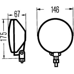 Darbo žibintas halogeninis, 55/70W, apvalus, 12/24V, mėlynas, Hella 2XD003410301