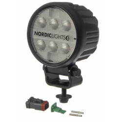 Darbo žibintas LED, 16 W, 1600 lm, apvalus, 12/24 V, baltas, tvirtinamas varžtais, 93 x 93 x 116,5 mm, „Deutsch“ 2 kontaktų, pro