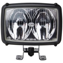 Darbo žibintas halogeninis, 55/70W, stačiakampis, 12/24V, skaidrus, spaustukas, 158x127x162mm, Hella 1GA006991051