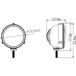 Darbo žibintas LED, 72 W, 5040 lm, apvalus, prožektorius, Kramp LA10427