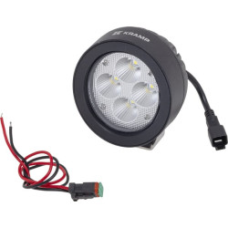 Darbo žibintas LED, 40 W, 4500 lm, apvalus, baltas, 110 x 93 x 145 mm, platus prožektorius, 4 LED, Kramp LA10416