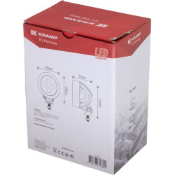 Darbo žibintas LED, 40 W, 4500 lm, apvalus, baltas, 110 x 93 x 145 mm, platus prožektorius, 4 LED, Kramp LA10416