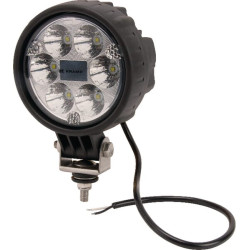 Darbo žibintas LED, 29W, 2500lm, apvalus, 10/30V, Ø 117mm, taškinis spindulys, 6 LED, Kramp LA10014
