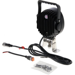 Darbinis LED žibintas, 54W, 5100lm, apvalus, 12/24V, Ø133x75mm, „Deutsch“ kištukas, prožektorius, 9 LED, rankena + jungiklis LA1