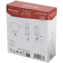 Darbo žibintas LED, 27W, 3420lm, apvalus, baltas, 100x48,5x120mm, „Deutsch“ 2 kontaktų, prožektorius, Kramp LA10907