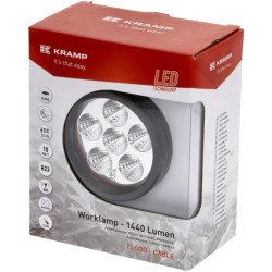 Darbo žibintas LED, 18 W, 1440 lm, apvalus, 10/30 V, Ø 89 mm, prožektorius, 6 LED, Kramp LA10081