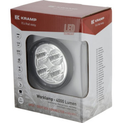 Darbinis LED žibintas, 40 W, 4000 lm, apvalus, baltas, 10/30 V, 84 x 126 x 71,8 mm, AMP kištukas, taškinis spindulys, 4 LED, 360