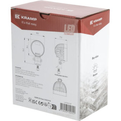 Darbinis LED žibintas, 40 W, 4000 lm, apvalus, baltas, 10/30 V, 84 x 126 x 71,8 mm, AMP kištukas, taškinis spindulys, 4 LED, 360