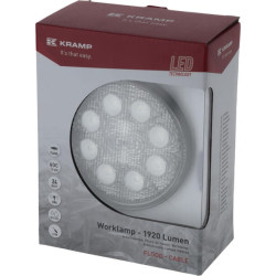 Darbo žibintas LED, 24W, 1920lm, apvalus, 10/30V, Ø 110mm, prožektorius, 8 LED, Kramp LA10025
