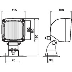 Halogeninis darbo žibintas, 12/24V, 115x160mm, gopart 1400630100N