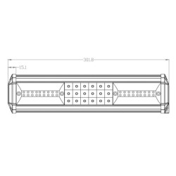 Darbinio šviesos diodo juosta, 81 W, 7290 lm, stačiakampė, 12/24 V, balta, 301,8 x 89 mm, kabelis, komplektas, 54 LED, Kramp LA1