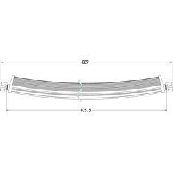 LED darbo žibintų juosta, 180 W, 15300 lm, stačiakampė, 12/24 V, balta, 825,5 x 79,5 mm „Deutsch“ kištukas, kombinuota, lenkta, 