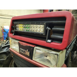 LED darbo žibintų juosta, 72 W, 6120 lm, stačiakampė, 12/24 V, balta, 351,6 x 79,5 mm „Deutsch“ kištukas, kombinuota, lenkta, 24