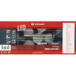 LED darbo šviesos juosta, 180 W, 15300 lm, stačiakampė, 12/24 V, balta, 810,6 x 79,5 mm, kabelis, komplektas, 60 LED, Kramp LA10
