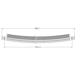 LED darbo žibintų juosta, 300 W, 25500 lm, stačiakampė, 12/24 V, balta, 1371,6 x 79,5 mm „Deutsch“ kištukas, kombinuota, lenkta,