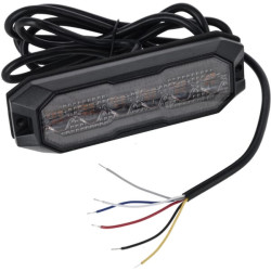 Mirksintis įspėjamasis žibintas / galinis gabaritinis žibintas LED, stačiakampis, 12/24V, oranžinis/raudonas, 129x41x14mm, 12/42