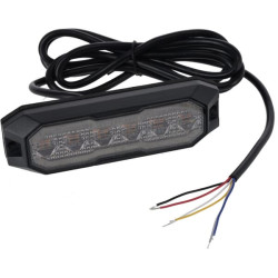 Mirksintis įspėjamasis žibintas / atbulinės eigos žibintas LED, stačiakampis, 12/24V, oranžinis/baltas, 129x41x14mm, 12/42 LED, 