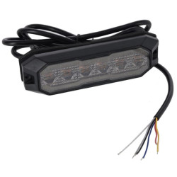 Mirksintis įspėjamasis žibintas / priekinis gabaritinis žibintas LED, stačiakampis, 12/24V, oranžinis/baltas, 129x41x14mm, 12/42