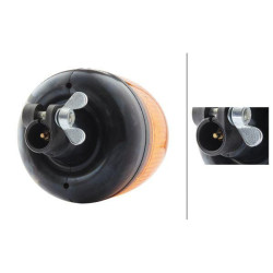 Halogeninis besisukantis švyturėlis, apvalus, 24 V, gintaro spalvos, montuojamas ant stulpo, 167 mm, „Rota Compact“, gamintojas 