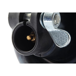 Halogeninis besisukantis švyturėlis, apvalus, 24 V, gintaro spalvos, montuojamas ant stulpo, 167 mm, „Rota Compact“, gamintojas 