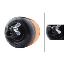 Halogeninis besisukantis švyturėlis, apvalus, 12 V, gintaro spalvos, montuojamas ant stulpo, Ø 135 mm x 217 mm, „Rota Compact“, 