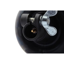 Halogeninis besisukantis švyturėlis, apvalus, 12 V, gintaro spalvos, montuojamas ant stulpo, Ø 135 mm x 217 mm, „Rota Compact“, 