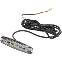 Mirksintis įspėjamasis šviesos diodas, stačiakampis, 10/30 V, oranžinis, 130 x 30 x 7 mm, 6 šviesos diodai, Kramp LA200763M