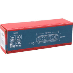 Įspėjamasis LED žibintas, 12 W, 12–24 V, gintaro spalvos, tvirtinamas varžtais, 96 x 28 x 19 mm, 4 LED, Kramp LA20013