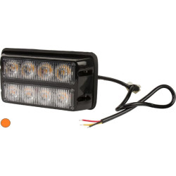 Įspėjamasis LED žibintas, 24 W, 12–24 V, geltonas, tvirtinamas varžtais, 132 x 66 x 30 mm, 8 LED, Kramp LA20012
