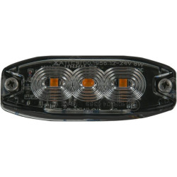 Mirksintis įspėjamasis šviesos diodas, stačiakampis, 10/30 V, raudonas, 82 x 30 x 9 mm, 3 šviesos diodai, Kramp LA20073R