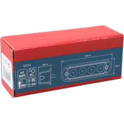 Įspėjamasis LED žibintas, 12 W, 12–24 V, geltonas, tvirtinamas varžtais, 132 x 34 x 30 mm, 4 LED, Kramp LA20011