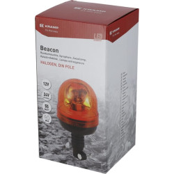 Besisukantis halogeninis švyturėlis, 55 W, 12 V, gintaro spalvos, lankstus tvirtinimas prie stulpo, Ø 127 mm x 240 mm, Kramp LA2