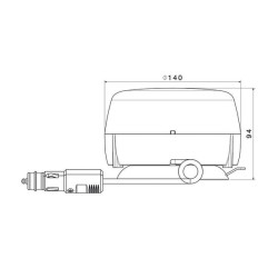LED švyturėlis, 11 W, 9–32 V, gintaro spalvos, magnetinis tvirtinimas prie stulpo, besisukantis, Ø140 mm x 94 mm, ATLAS 212520