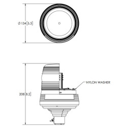 Statinis, blyksintis LED švyturėlis, lankstus, DIN tipo, skirtas oro uostui, V11055ICAO