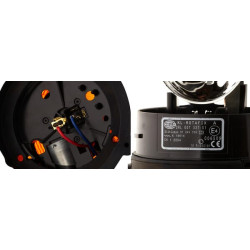 Halogeninis besisukantis švyturėlis, apvalus, 24 V, gintaro spalvos, tvirtinamas varžtais, Ø 130 mm x 174 mm, Hella 2RL007337011