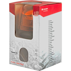 Įspėjamasis švyturėlis LED, 24 W, 12–24 V, geltonas, lankstus tvirtinimas prie stulpo, Ø 128 mm x 215 mm, Kramp LA20020