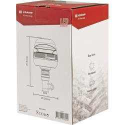 Įspėjamasis švyturėlis LED, 24 W, 12–24 V, geltonas, lankstus tvirtinimas prie stulpo, Ø 128 mm x 215 mm, Kramp LA20020