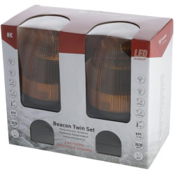 2 sinchronizuojamų LED mirksinčių švyturėlių rinkinys TWIN, 12–24 V, lankstūs LA20095