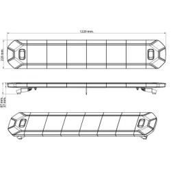 LED šviesos juosta, 170 W, 12–24 V, gintaro spalvos, tvirtinama varžtais, 1220 mm, Kramp LA20157