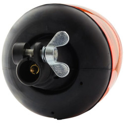 Halogeninis besisukantis švyturėlis, apvalus, 12 V, gintaro spalvos, montuojamas ant stulpo, Ø 135 mm x 222 mm, „Rotaflex“ (Hell