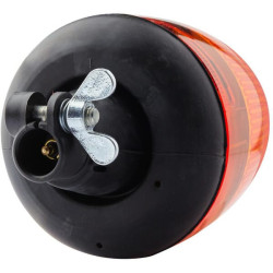 Halogeninis besisukantis švyturėlis, apvalus, 24 V, gintaro spalvos, montuojamas ant stulpo, Ø 135 mm x 222 mm, „Rotaflex“ (Hell