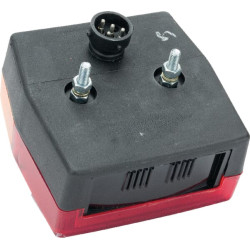 Galinis žibintas kvadratinis, 12 V, raudonas/gintaras, tvirtinamas varžtais, „Minipoint“, gamintojas Aspöck 230200507