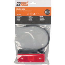 LED gabaritinis žibintas, 0,4/0,7 W, stačiakampis, 12/24 V, raudonas, 112 x 45 x 11 mm, 3 LED, gopart LA35055