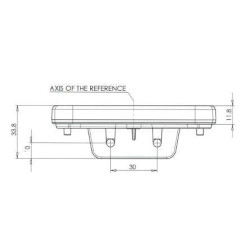 Gabaritinis žibintas LED, stačiakampis, 12-24V, 105,4x45x11,8mm, Jaeger, Kramp LA30109